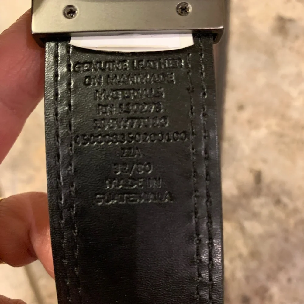 Beautiful black leather belt with bronze buckle fits 29-33”